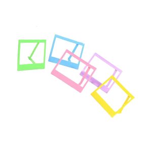 5 Pack Acrylic Colorful Small Photo Frames Picture Display Holder Stand for Home Styling and Desktop Shelf Decoration